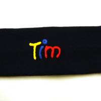 Personalisiertes Stirnband dunkelblau mit Namen-Tim–Last Minute Geschenke für Jungs Kinder Geburtstag Kommunion