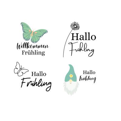 Frühlings Bundle PNG SVG Datei Download - Plotter File - Schmetterling Blume Spring Frühling Sommer