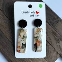 Handgefertigte Katzenohrringe aus Glitzerpolymer mit Edelstahl-Stecker – Tierschmuck für Katzenliebhaber