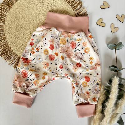 Pumphose Baby Blumen rosa apricot blau creme
