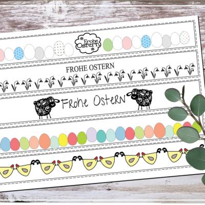 Ostern, Banderole (Linien), Ausdruck DinA 4