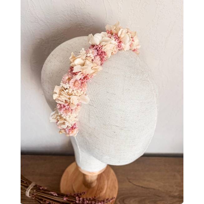 Blumenhaarkranz mit Trockenblumen für Hochzeit, Kommunion, Fotoshooting oder zum Dirndl