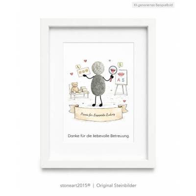 Steinbild Dankeschön Logopädin personalisiert – Geschenk für die beste Logopädin