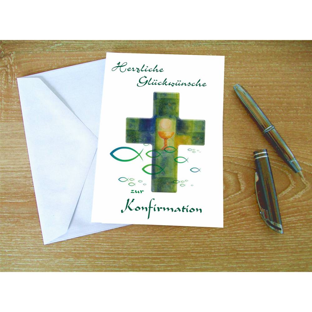 Vorlage für Glückwunsch- und Grußkarten zur Konfirmation als PDF-Datei Bild 1