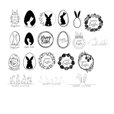 Ostern Easter Bundle PNG SVG Datei - Download Plotterdatei - Plotter File - Osterei Osterhase Easter Frühling Frohe