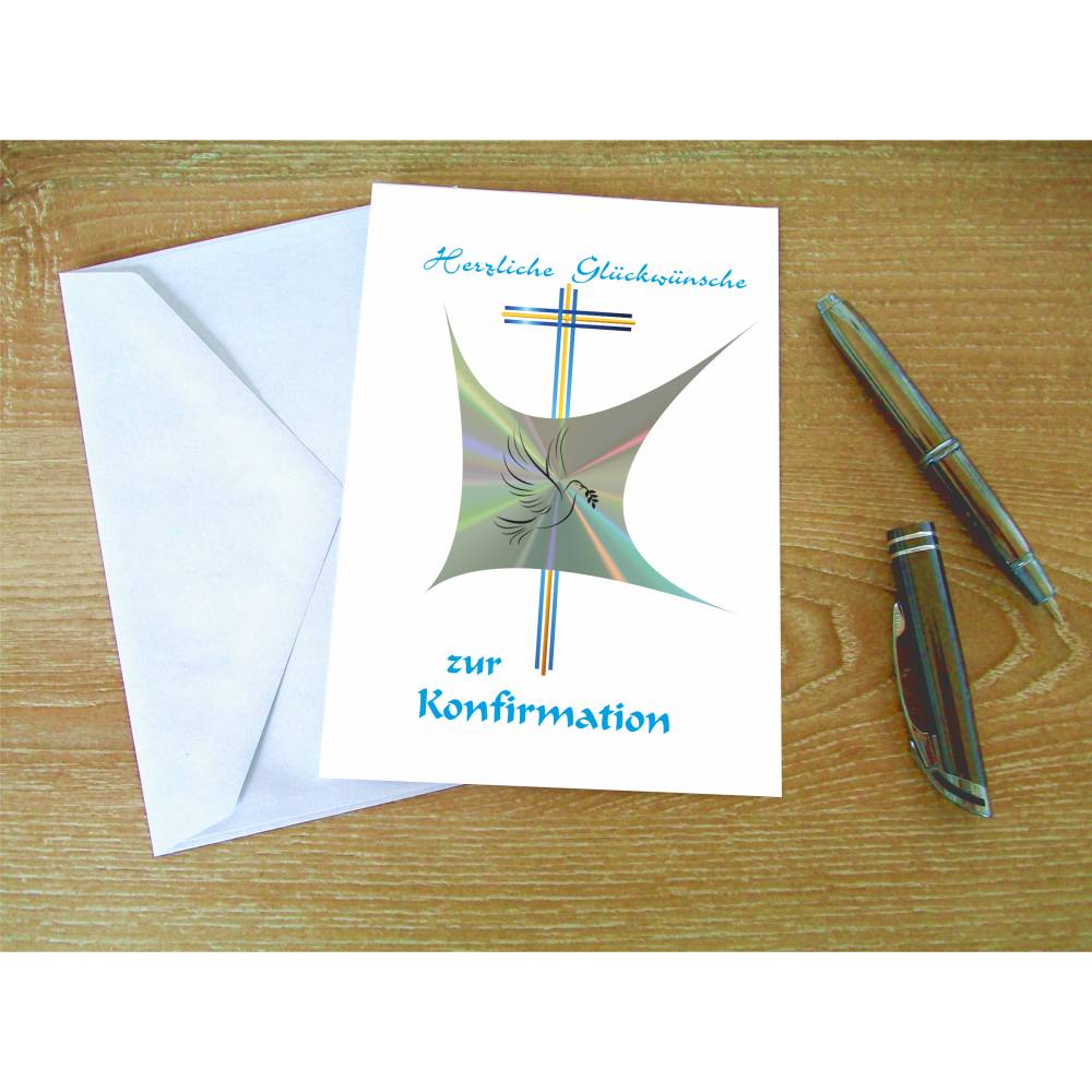 Vorlage für Glückwunsch- und Grußkarten zur Konfirmation als PDF-Datei Bild 1