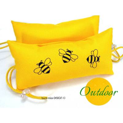 Türstopper gelb sonnengelb Biene Bienchen, Outdoorstoff, Einweihungsparty Haus Wohnung, bee happy, by BuntMixxDES