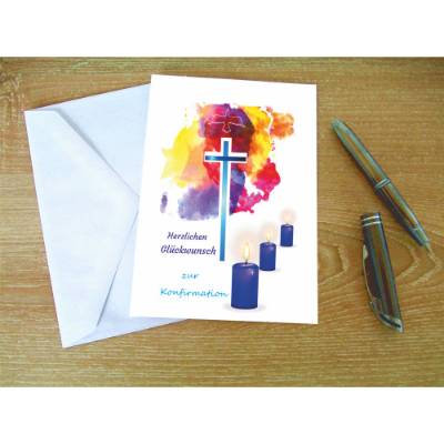 Vorlage für Glückwunsch- und Grußkarten zur Konfirmation als PDF-Datei