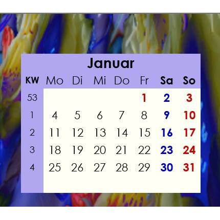 Ihr Jahreskalender 2027 auf einen Blick mit Blue Lights PDF – DIN A4 zum Ausdrucken Bild 2
