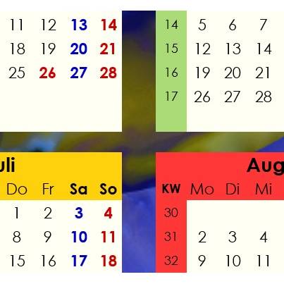 Ihr Jahreskalender 2027 auf einen Blick mit Blue Lights PDF – DIN A4 zum Ausdrucken Bild 4