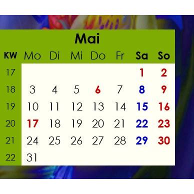 Ihr Jahreskalender 2027 auf einen Blick mit Blue Lights PDF – DIN A4 zum Ausdrucken Bild 5