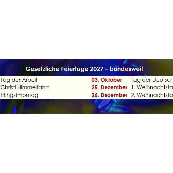 Ihr Jahreskalender 2027 auf einen Blick mit Blue Lights PDF – DIN A4 zum Ausdrucken Bild 6
