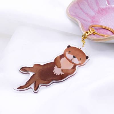 Schlüsselanhänger Otter aus Acryl Geschenk Fischotter - Geschenk Wohnung - Schlüssel Tier Wald - Schulanfang Geschenk Sc