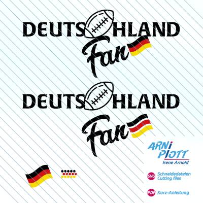 SVG Plotterdatei Football –Deutschland-Fan Football, Vektordatei, Fan-Shirt, Fan-Hoodie, Sticker Football Aufkleber