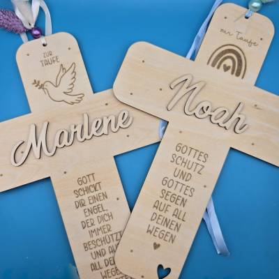 Originelle Taufgeschenke aus Holz – Taufkreuz personalisiert
