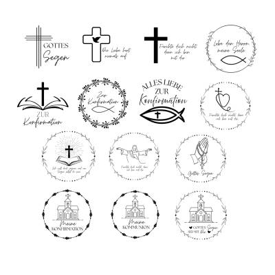 Konfirmation Bundle PNG SVG Datei - Download Plotterdatei - Plotter File - Kirche Fisch Bibel Kreuz Christlich Cricut 