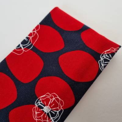 Breites Stirnband / Yogastirnband / Damenstirnband - STEINE in rot-dunkelblau, von he-ART by helen hesse