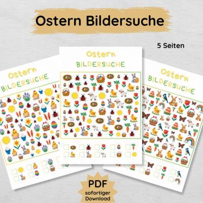Ostern Bildersuche Suchspiel für Kinder zum Ausdrucken