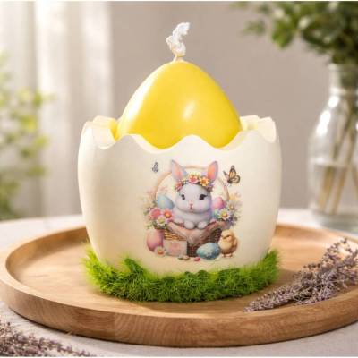 Osterdekoration - 2-er Set - Osterei mit Kerze