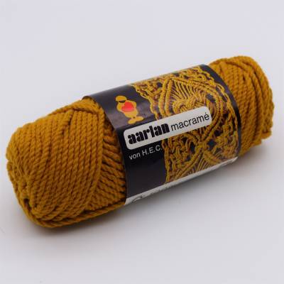 Aarlan Macramee Garn curry senf,  100 % Baumwollgarn 3mm, Knüpfen - Makramee - Weben - Handarbeiten
