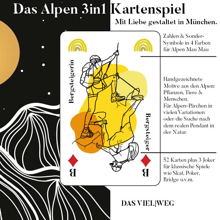 3-er Set - Alpen 3in1 Kartenspiel - Skat - Mau Mau - Für Bergliebhaber Bild 3