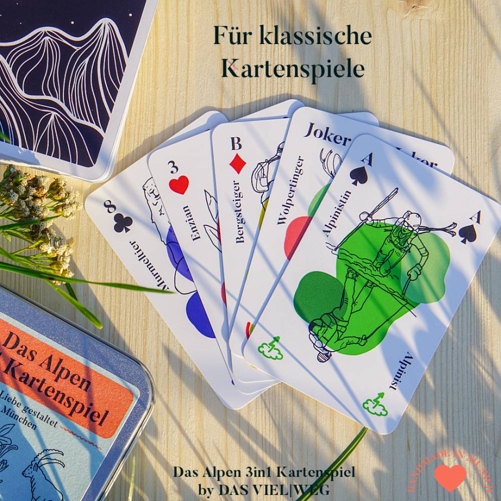 3-er Set - Alpen 3in1 Kartenspiel - Skat - Mau Mau - Für Bergliebhaber Bild 6