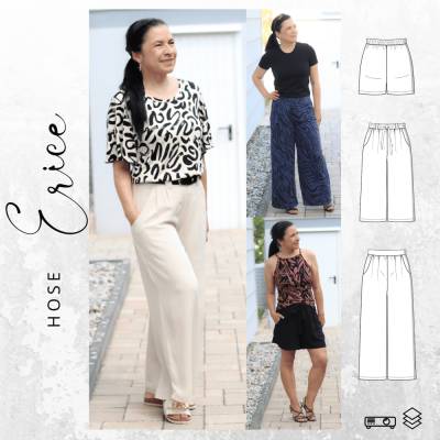 Ebook PDF Schnittmuster Damen Hose ERICE Gr. 32-56