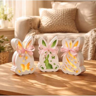 Osterdekoration - 3-er Set - Ostereier Hasen