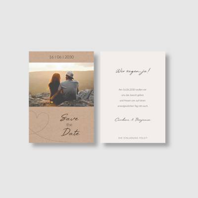 Save-the-Date Karten "Perlbeige", Postkarten 105 x 148 mm 