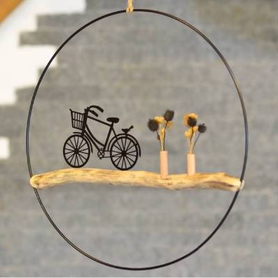 Hängende Fensterdeko Eiche Ring Dekoration 38 cm