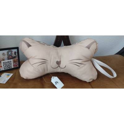 Nr.14 Katze Leseknochen Nackenrolle Buchstütze Keilkissen handgemacht – personalisierbar, 100% Baumwolle