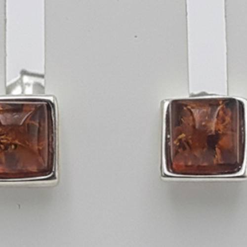 Ohrstecker Bernstein 925 Silber Unisex 5 x 5 mm Bernsteinohrstecker