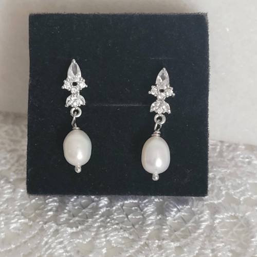 Braut Ohrringe in Silber,Braut Schmuck, elegante Ohrringe