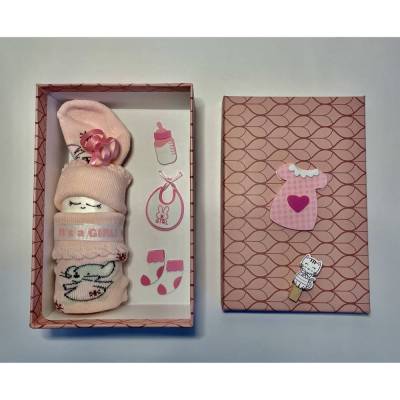 Geschenkbox zur Geburt für ein Geldgeschenk, mit Windelbaby, kleines Babygeschenk für Mädchen