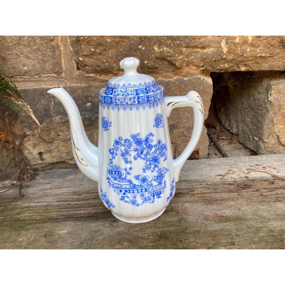 Kaffeekanne China Blau Porzellan Art Deco 30er 40er Jahre