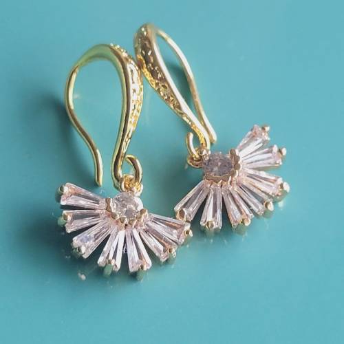 18K Hängeohrringe, Handgemachte Ohrringe Vergoldet