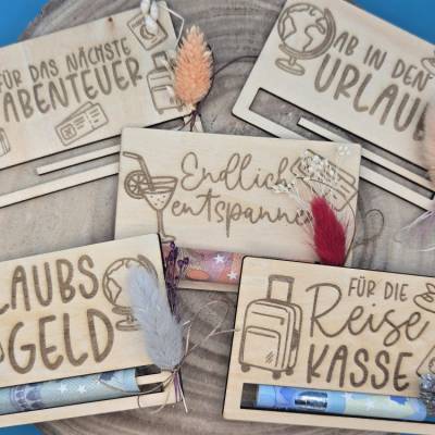 Originelle Geldgeschenke aus Holz – "Spritgeld" & "Urlaubskasse"