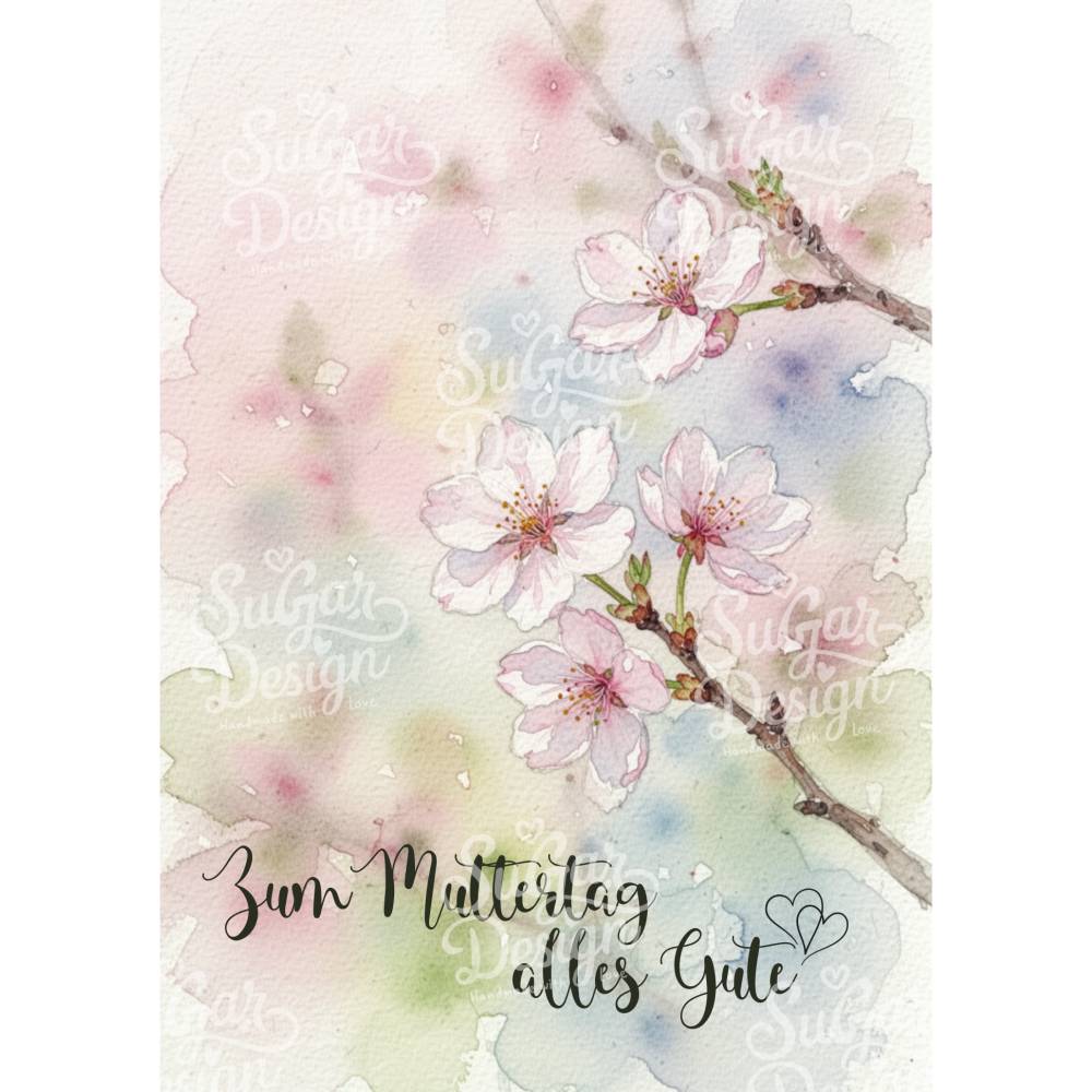 Muttertagskarte Kirschblüten als PDF Download Bild 2