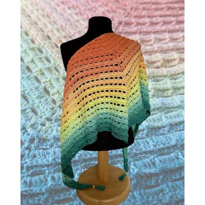 Häkelanleitung Dreieckstuch Wolkengruß – Flaches Tuch mit Strukturmuster