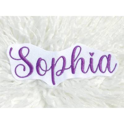 Patch/Applikation/Aufnäher/Bügelbild Name in Lila, gestickt Handmade perfekt für Kinder