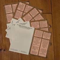 5 verschiedene Karten mit Empfehlungen, Erfahrungen, Erkenntnissen und Ermutigungen von Bewohnern aus Pflegeheimen