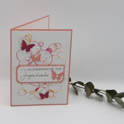 Handgefertigte Jugendweihekarte - Geldgeschenk zur Jugendweihe