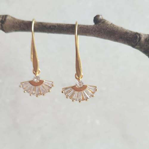 Hochzeitschmuck Gold,Braut Ohrringe,18K Vergoldete Ohrringe,Kristall Ohrringe