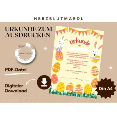 Urkunde „Ei-Entdecker“ – PDF zum Ausdrucken | Ostereiersuche mit Kindern | Osterfest Kindergarten & Familie