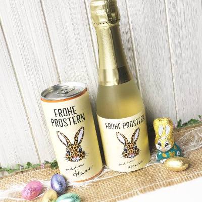 Prosecco Dosen Etikett Ostern – Druckvorlage Osterhase Leo, Mitbringsel Frohe Prostern, Geschenkidee Freundin