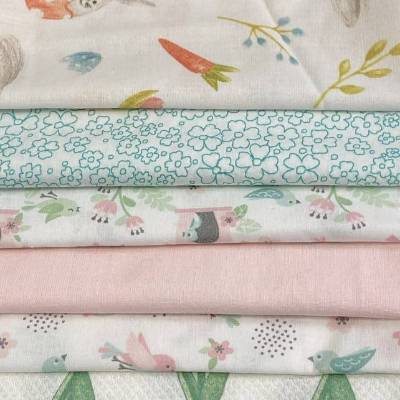 Frühlings-Stoffpaket „Frühling/ Ostern“ – 7 Baumwollzuschnitte 40 x 30 cm