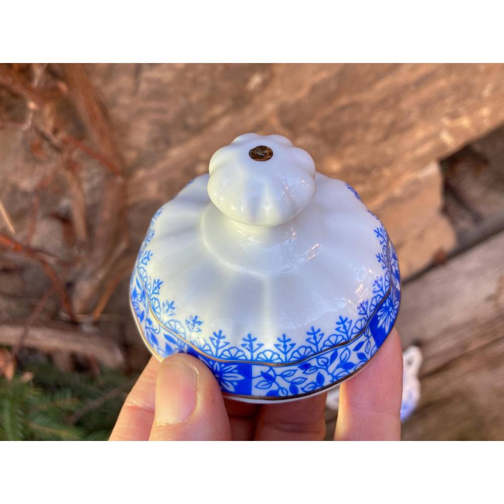 Zuckerdose China Blau Porzellan Art Deco 30er 40er Jahre