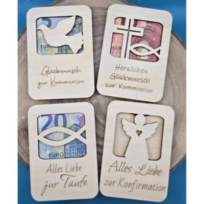 Originelle Geldgeschenke aus Holz – "christlich"
