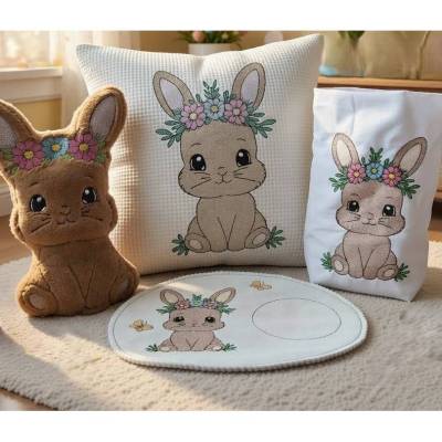 Stickdatei Hase Set 2638 ab 16x26 Rahmen – Mug Rug, Lichtbeutel, Kuscheltier In the Hoop, Osterdeko