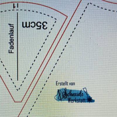 Schultüte nähen Schnittmuster für 3geteilte Schultüte PDF – 35 cm – für Papprohling mit 11,5 cm Durchmesser.